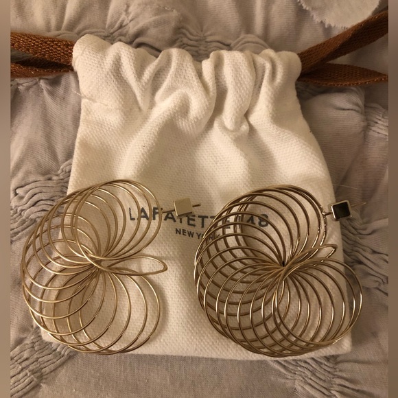 Lafayette 148 New York Silver Oversized Spiral Earrings - Picture 2 of 2